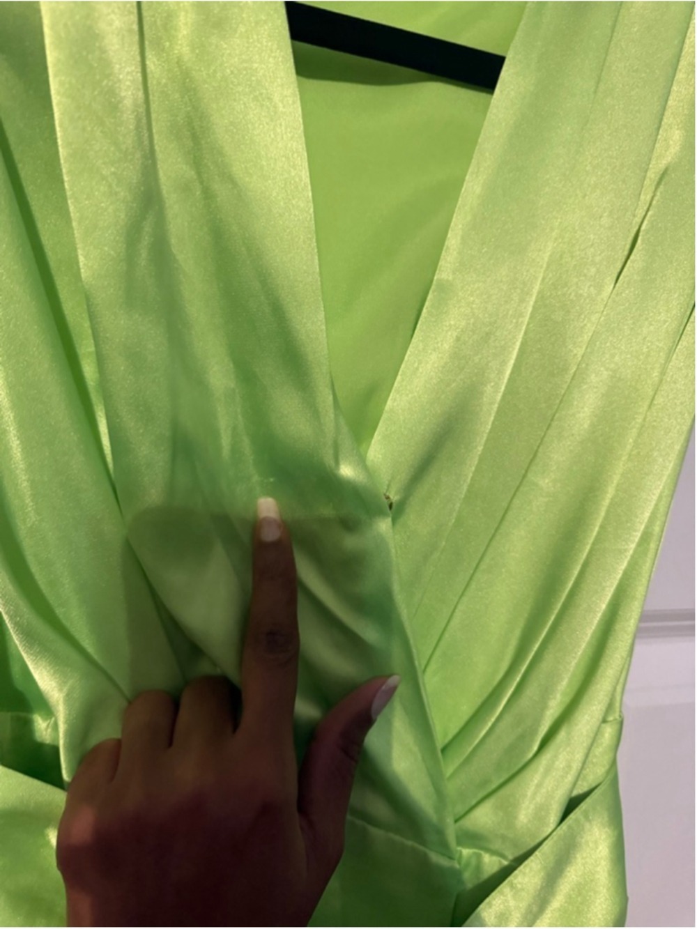 Women's Bronx and Banco Lime Green High-Low Ruffle Maxi Dress - Picture 8 of 11